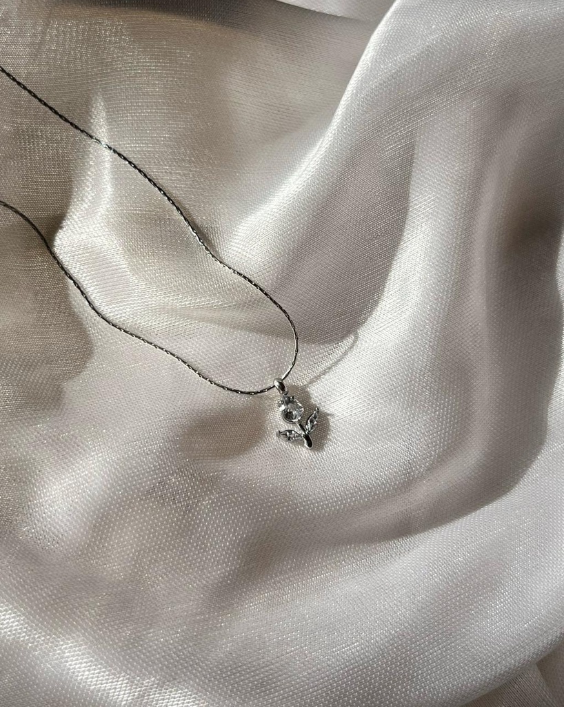 silver tulip necklace