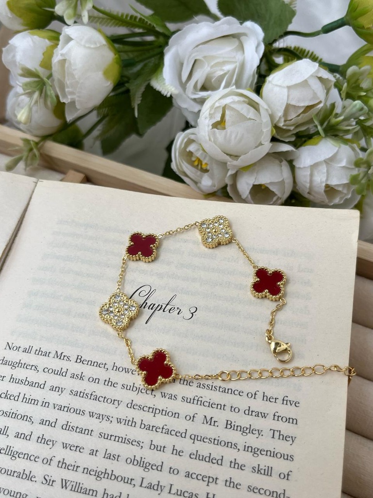 maroon stone bracelet